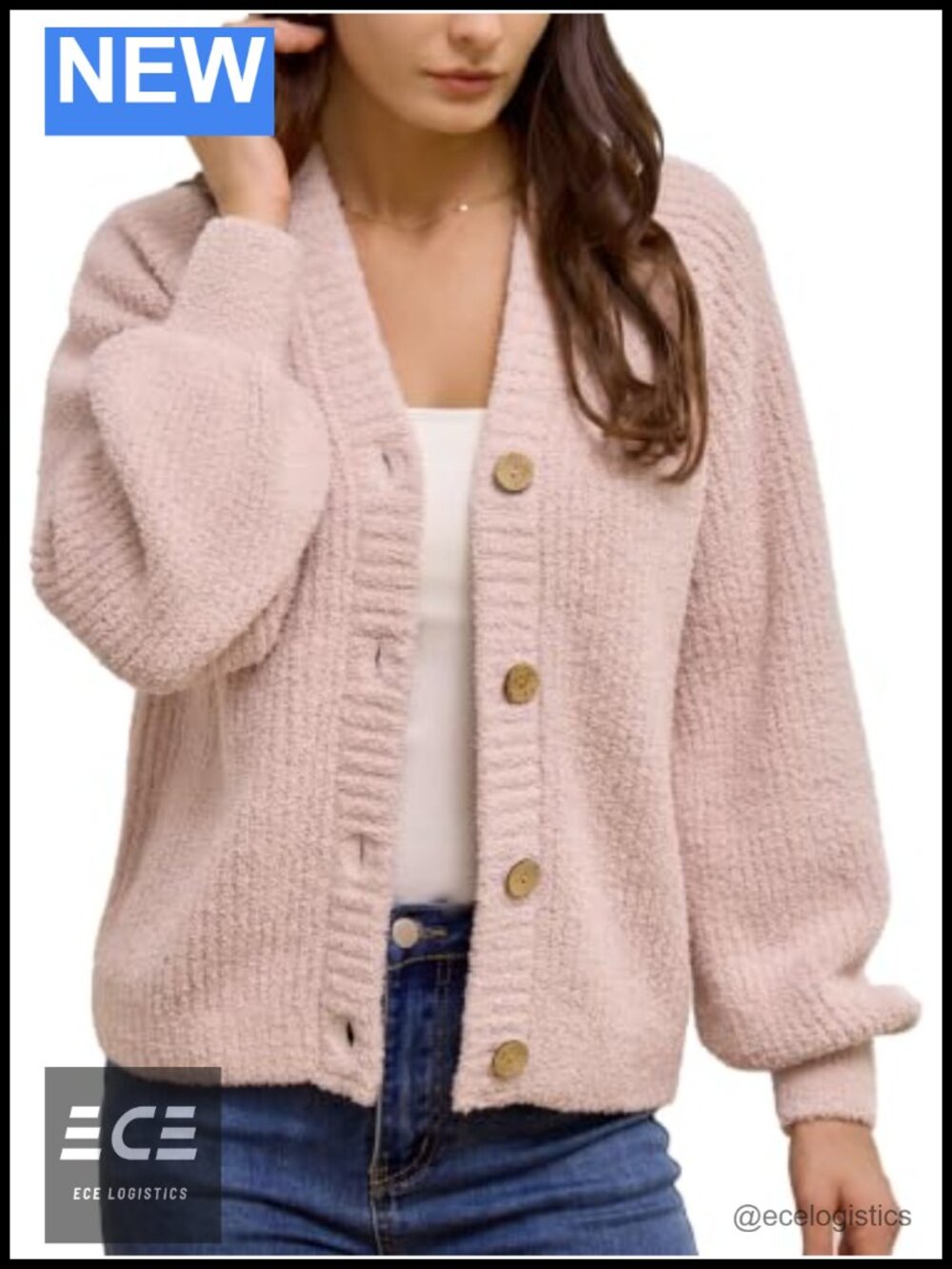 Oversized Open Front Button Down Cardigan Soft Knit Fall Winter Sweater